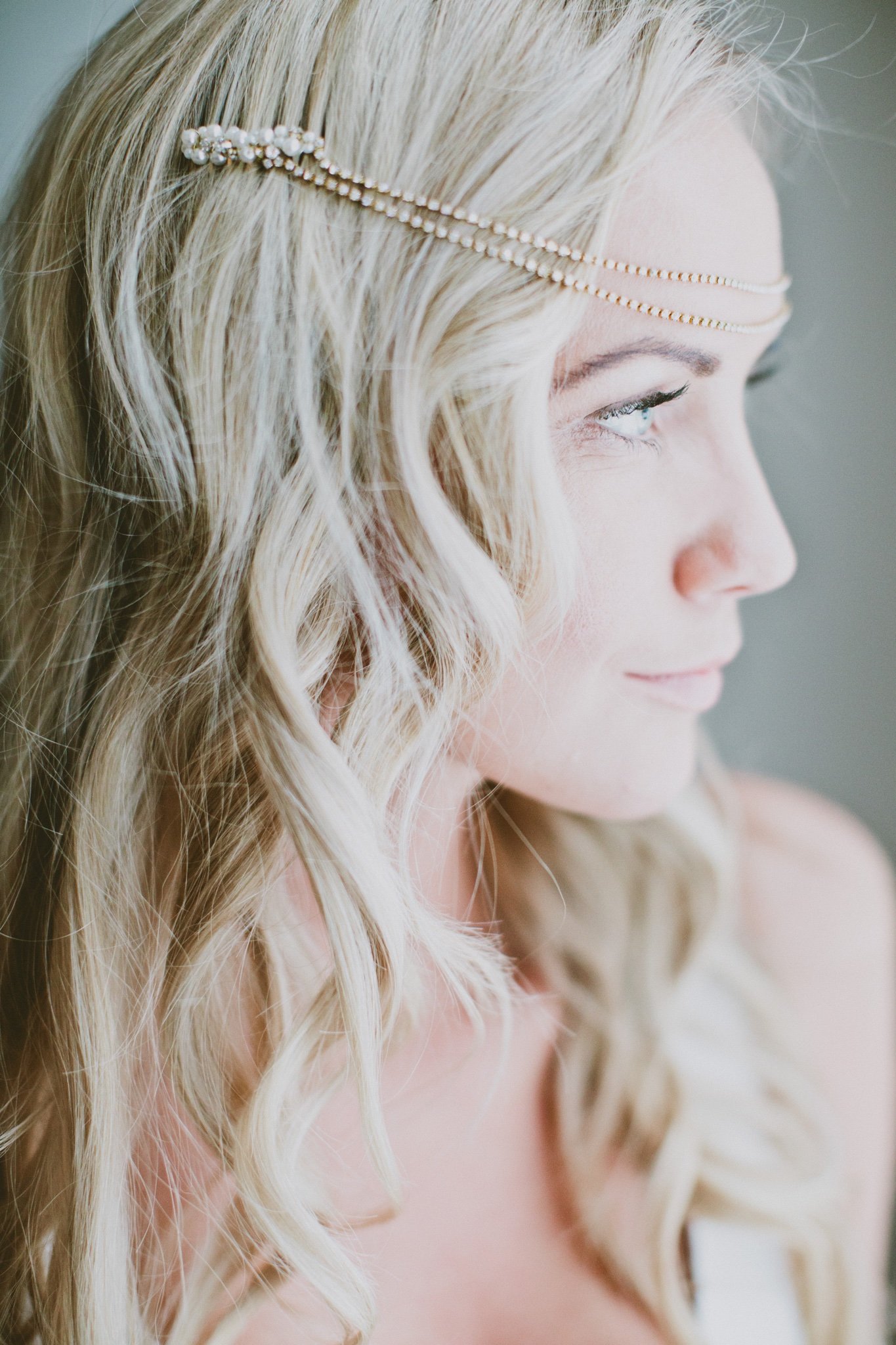 AMELIE | Bohemian crystal chain bridal headpiece