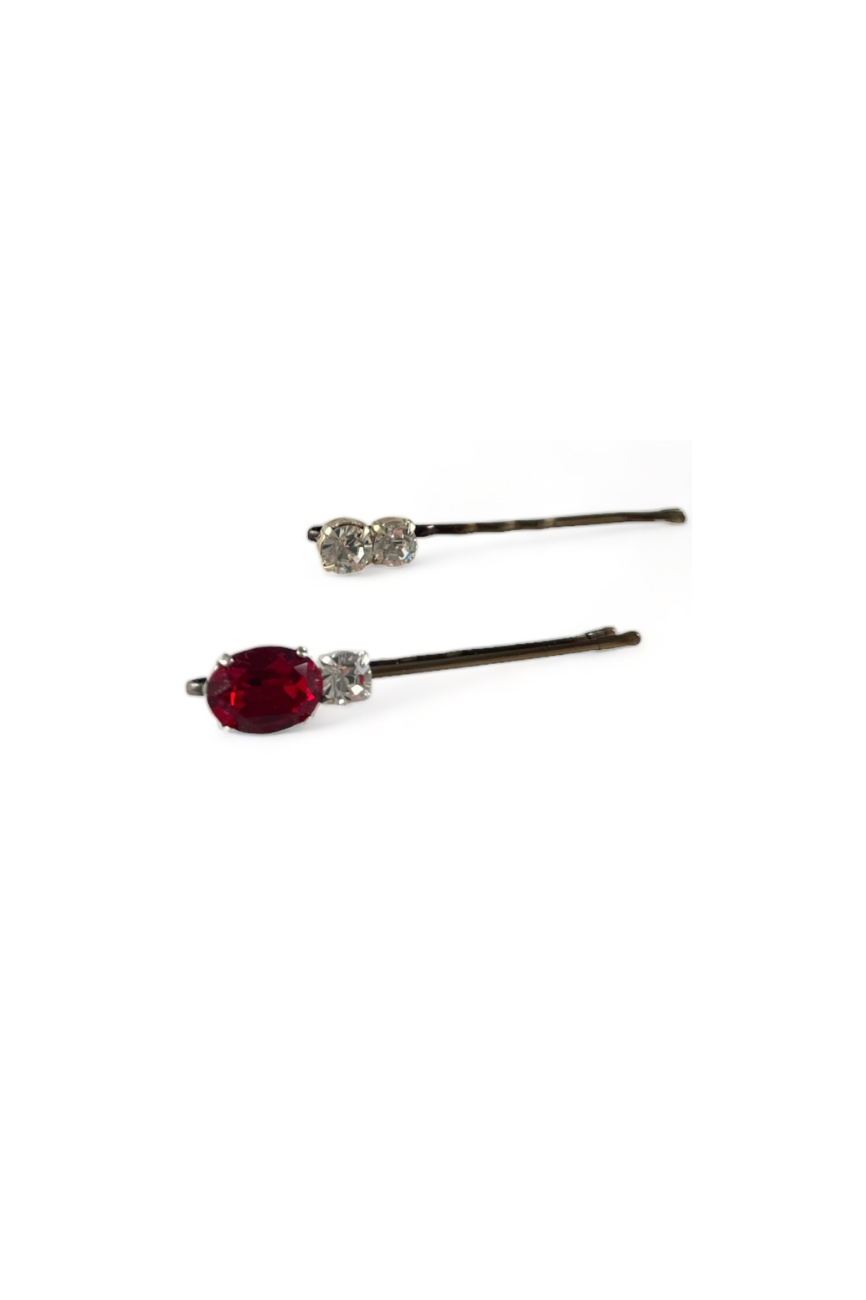 set of two bobby pins made of austrian crystals